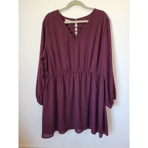 Maurices Boho Flowy V-Neck Dress – Women's 1X/2X (See Measurements)